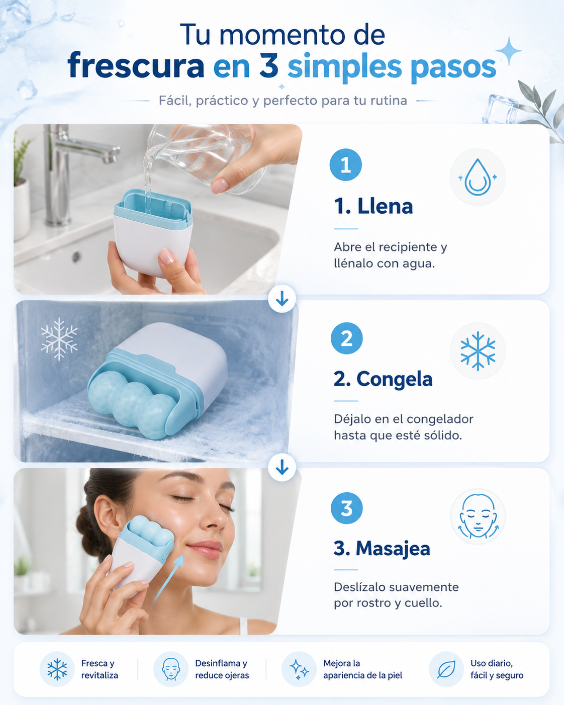 Masajeador Rostro Cuello Ojos Ice Roller